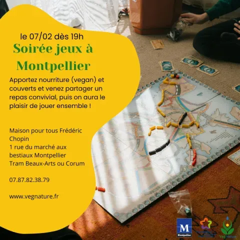 Soirée Jeux avec Repas partage Végétal